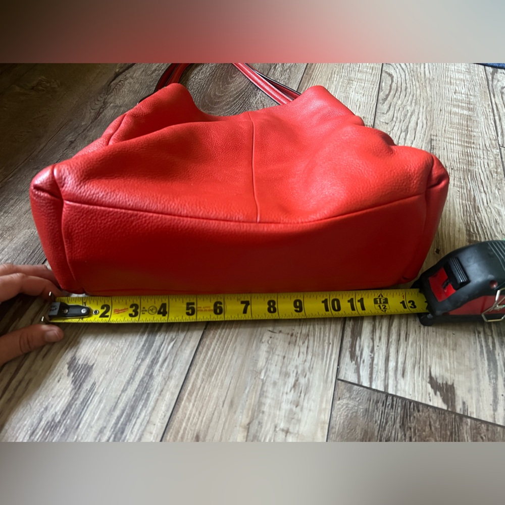 COACH Madison Phoebe Tumbled Cardinal Red Leather 3 Section Shoulder Bag - Picture 13 of 16